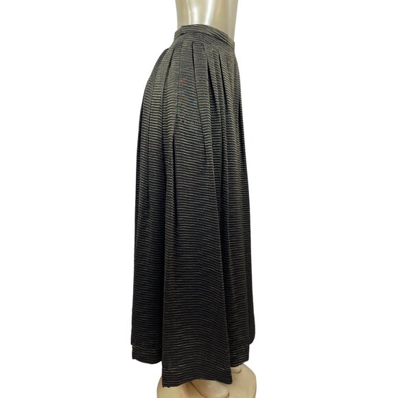 Vintage 80s Women's Gold Lame Maxi Skirt Sz XS - Picture 2 of 8